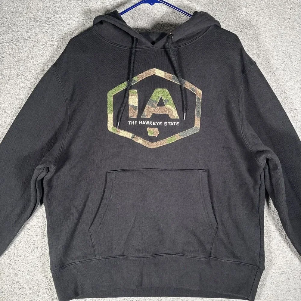 State‎ Of Mine Hoodie Men’s Size L Black Iowa Hawkeye State Hoodie